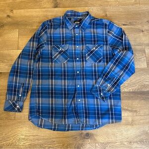 REDSNAP Clothing Pearl Snap Western Shirt Men's XL Blue Plaid Long Sleeve Cowboy